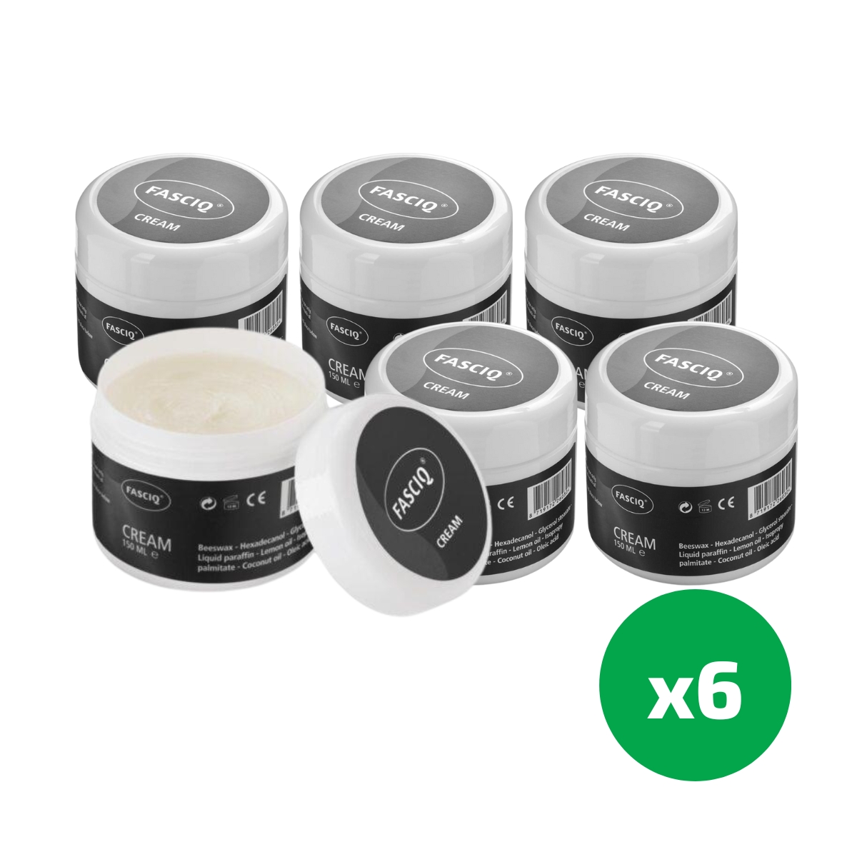 Fasciq Cream 150 ml × 6, Pakendi suurus 150 ml × 6 purgid. Tootekood: FASCIQ_2401_hulgi
