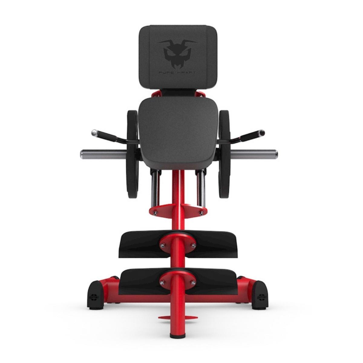 Gym80 Sääretõstemasin 55° püstises asendis, raskusketastega laetav Pure Kraft, front. Tuotekood: 00004345