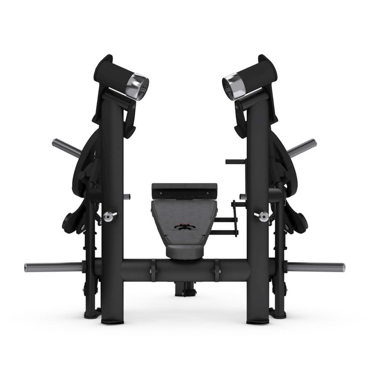 Gym80 Negatiivse kaldega surumismasin DUAL, raskusketastega laetav, Pure Kraft Strong, back. Tuotekood: 00004362